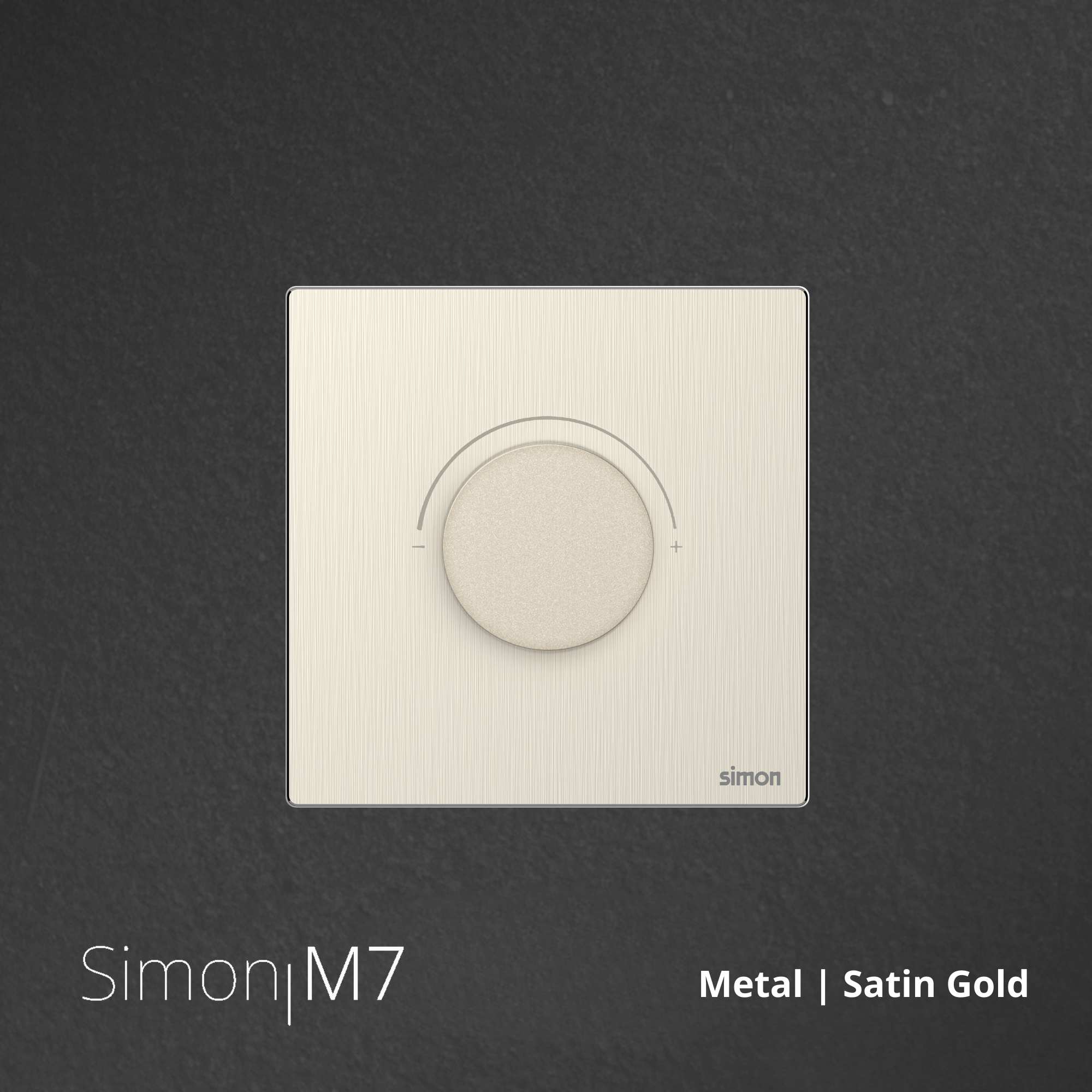 SIMON M7 Metal LED Dimmer Switch 200W Triac - Satin Gold